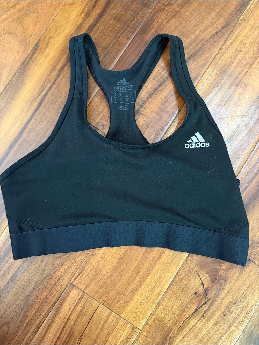 adidas Black Racerback Medium-Support Sports Bra